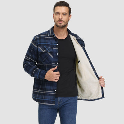 Sebastian™ | Vadderad Fleece-Skjortjacka med Klassiskt Karomönster
