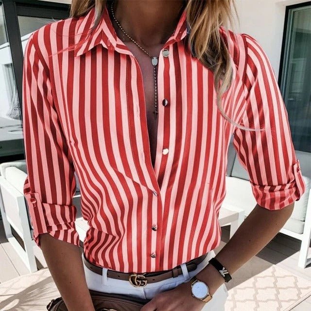 Lovisa™ | Randig Sommarblus med Tidlös Känsla