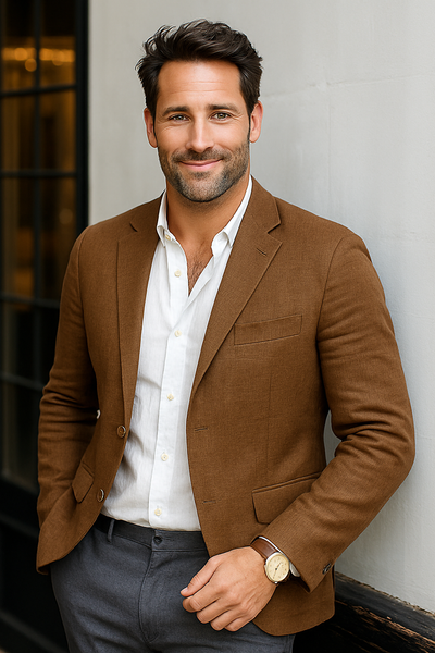 Andreas™ | Stilren Slim-Fit Blazer i Bomulls-Lin