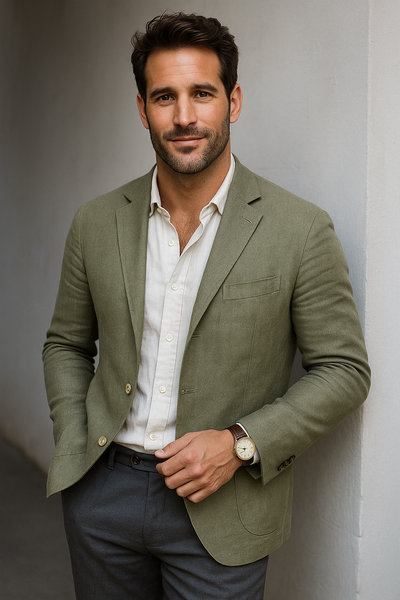Andreas™ | Stilren Slim-Fit Blazer i Bomulls-Lin