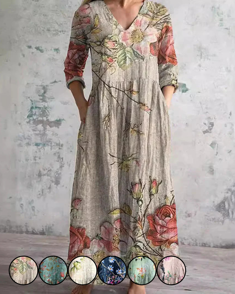 Helena™ - Elegant Sommarklänning i Hög Kvalitet med Blommigt Mönster