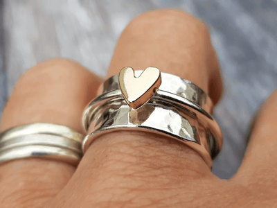 Hjärtslag – Handgjord Ring i Silver & Guld