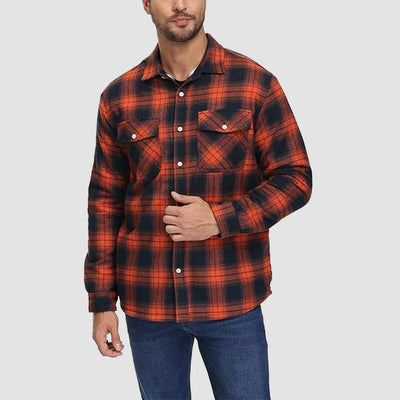 Sebastian™ | Vadderad Fleece-Skjortjacka med Klassiskt Karomönster
