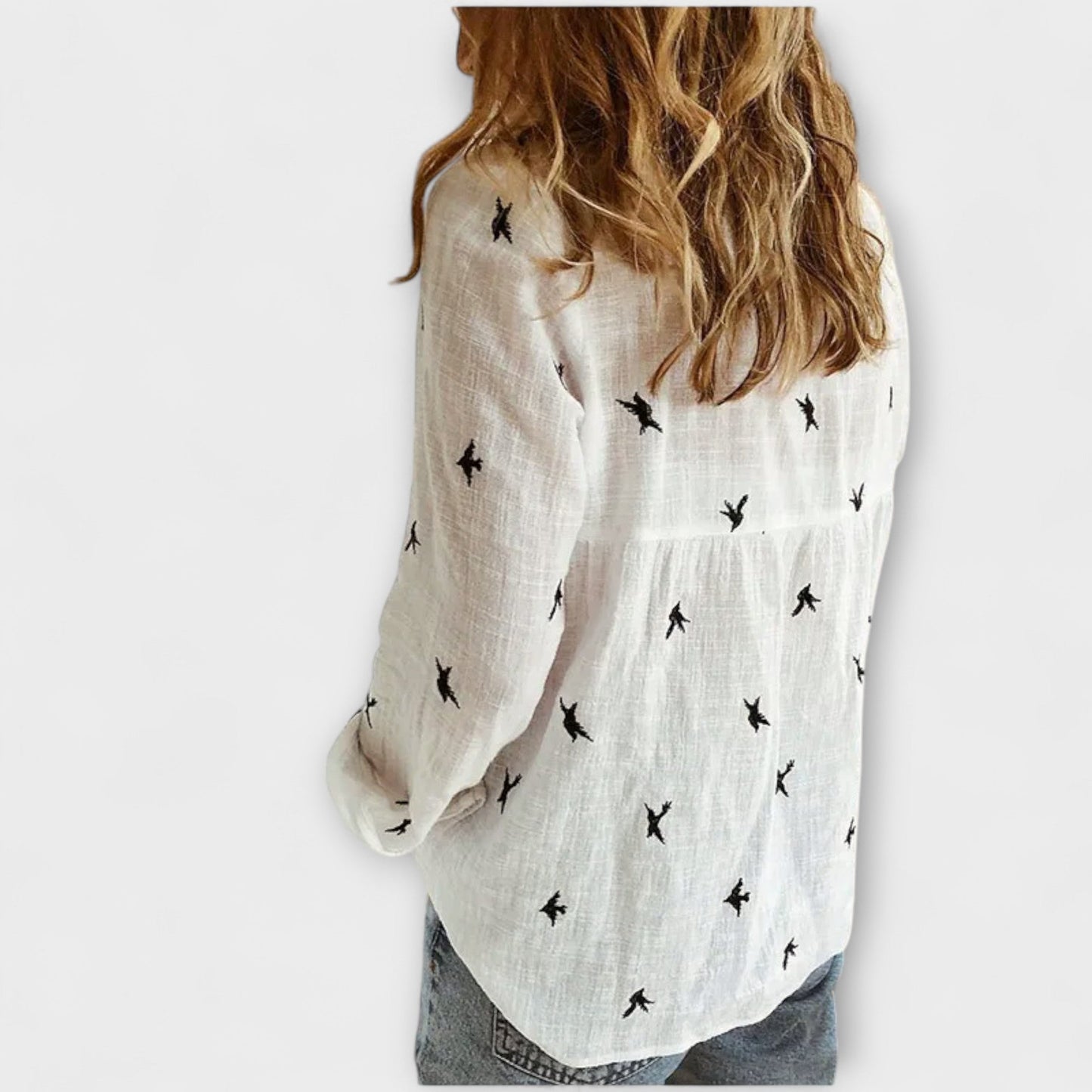 Tyra™ | Elegant Kragblus i Linneblandning