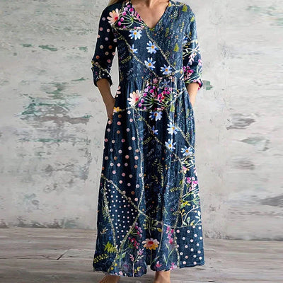 Helena™ - Elegant Sommarklänning i Hög Kvalitet med Blommigt Mönster