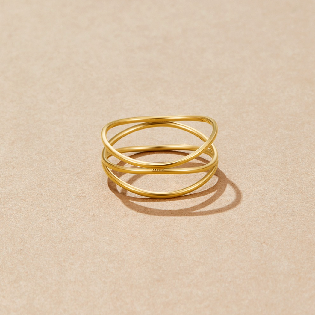 Linjé – Minimalistisk Ring i Guldton