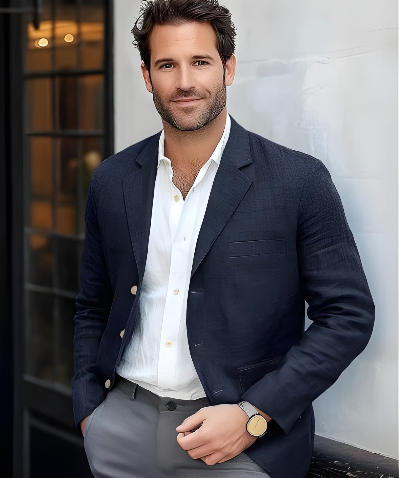 Andreas™ | Stilren Slim-Fit Blazer i Bomulls-Lin