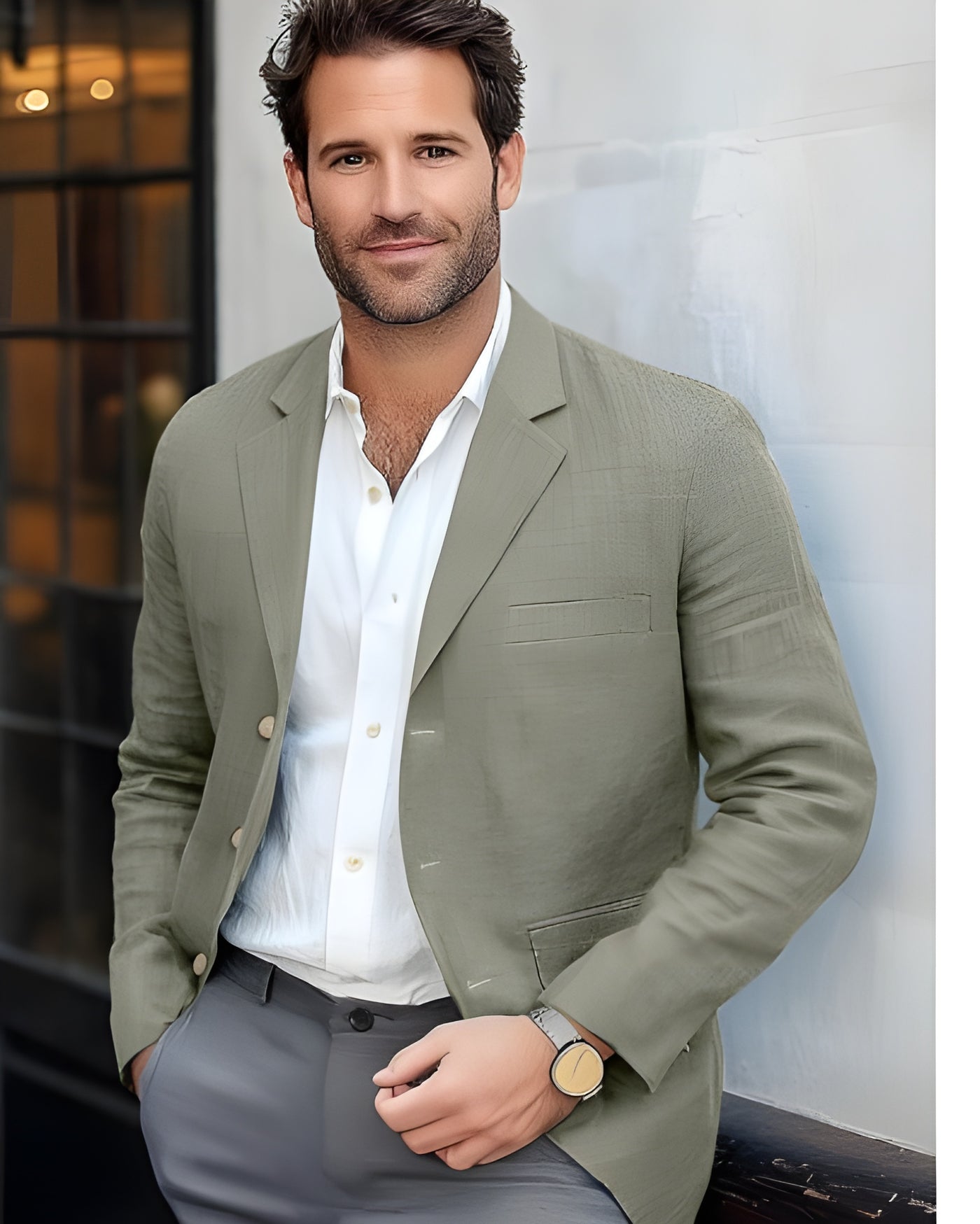 Andreas™ | Stilren Slim-Fit Blazer i Bomulls-Lin