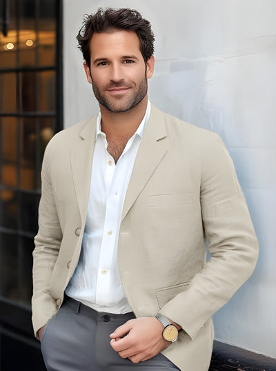 Andreas™ | Stilren Slim-Fit Blazer i Bomulls-Lin