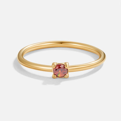 Color Pop – Tunn Ring med Färgad Sten (12 färger)
