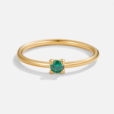 Color Pop – Tunn Ring med Färgad Sten (12 färger)