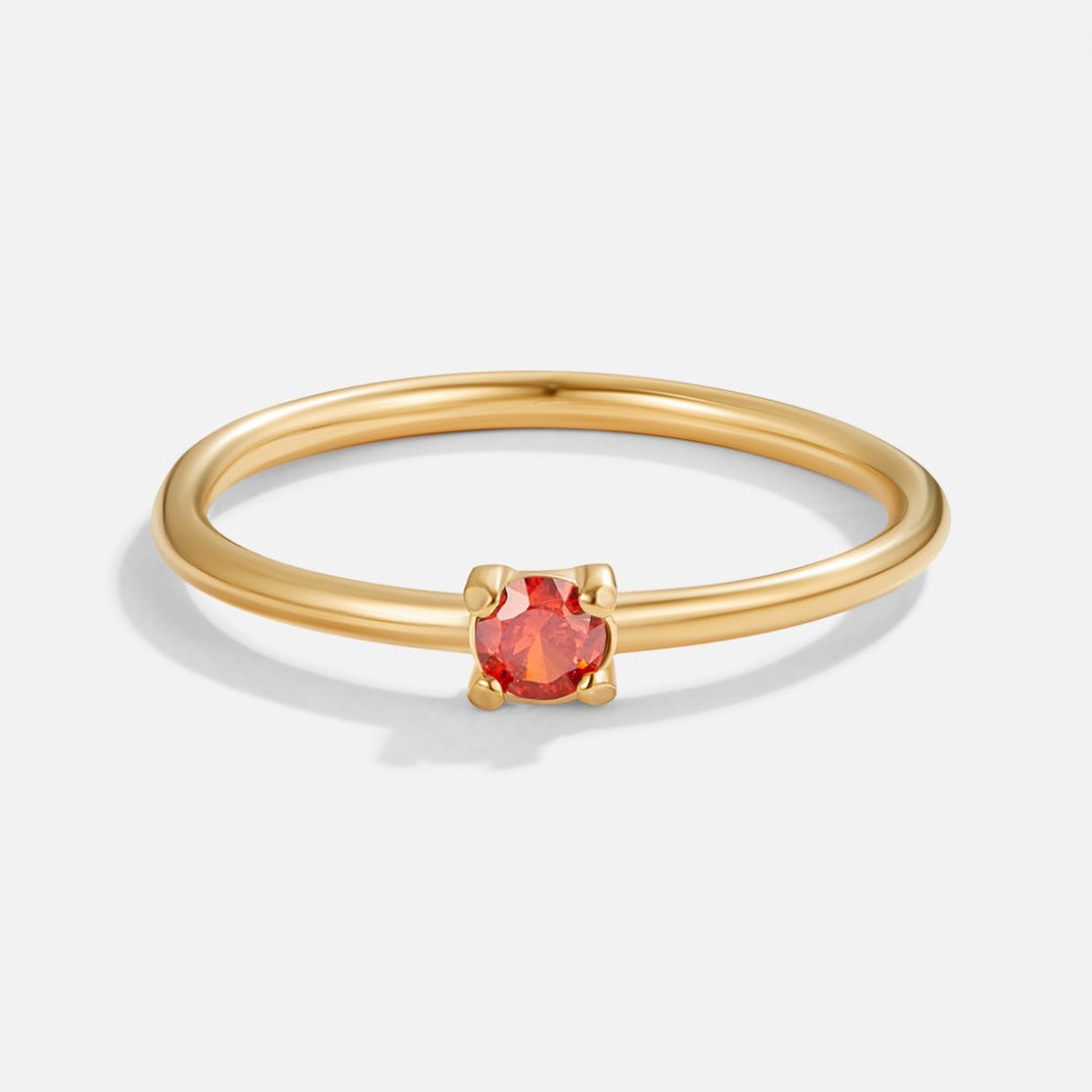 Color Pop – Tunn Ring med Färgad Sten (12 färger)