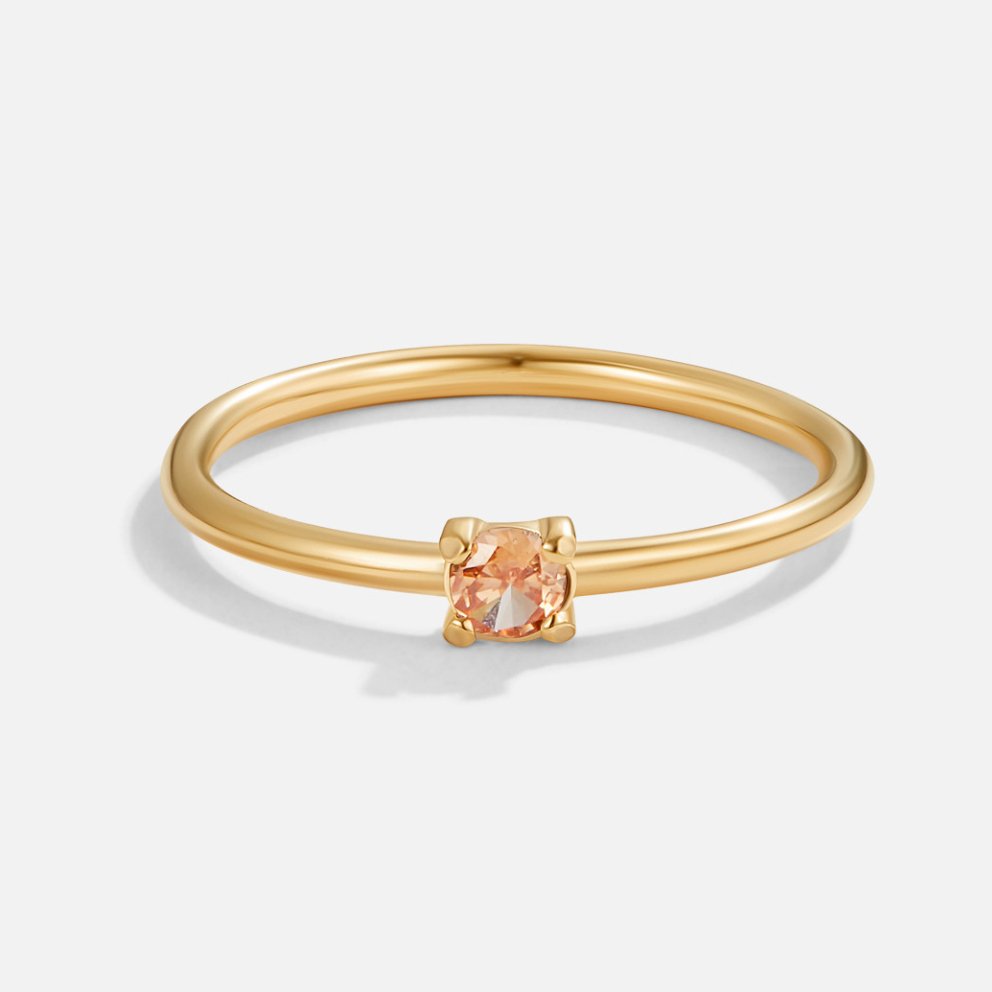 Color Pop – Tunn Ring med Färgad Sten (12 färger)