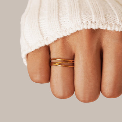 Linjé – Minimalistisk Ring i Guldton