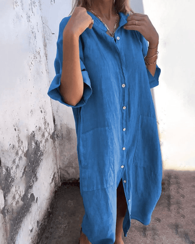 Liv™ | Boho-frihet i en stilren skjortklänning