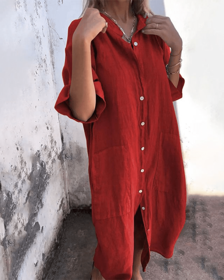 Liv™ | Boho-frihet i en stilren skjortklänning