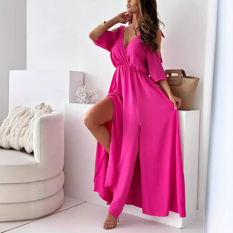 Stella™ | Elegant Klänning med V-ringning och Sidslits